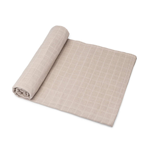Organic Cotton Muslin Swaddle Blanket in Taupe