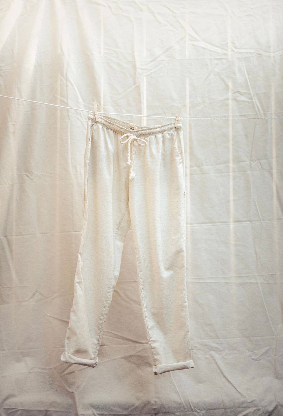 Hemp Women's Drawstring Pants in Flax (USA handmade)