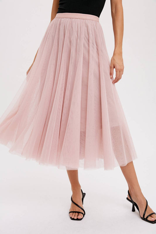 Tulle Midi in Dusty Pink