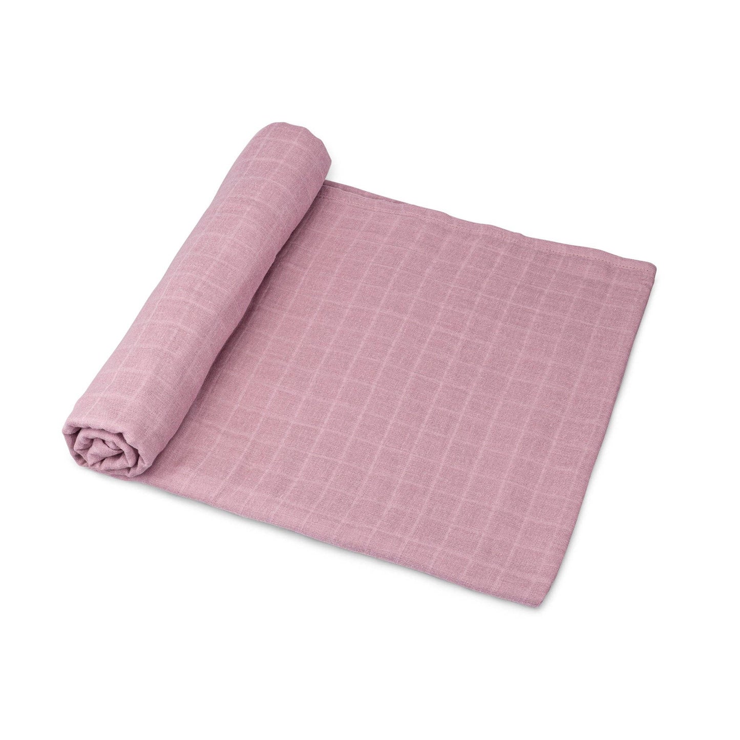 Organic Cotton Muslin Swaddle Blanket in Mauve